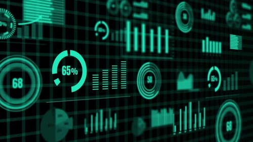 Futuristic Digital HUD Data Display Technology Background