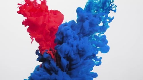 Red and Blue Ink Swirl Abstractly