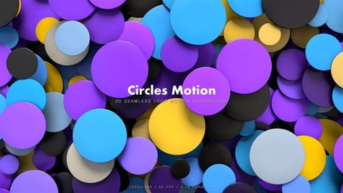 Animated Abstract Background of Bouncing Geometric Circles