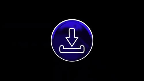 Neon Blue Download Icon Animation Loop