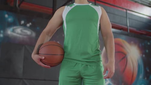Retrato de un jugador de baloncesto afroamericano