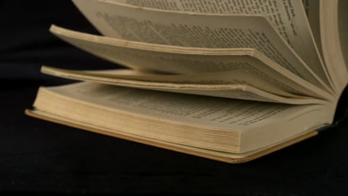 Das Umblättern des alten Buches, Zeitlupe