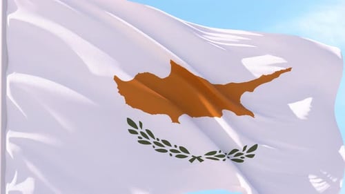 Realistic Cyprus Flag Waving in the Wind