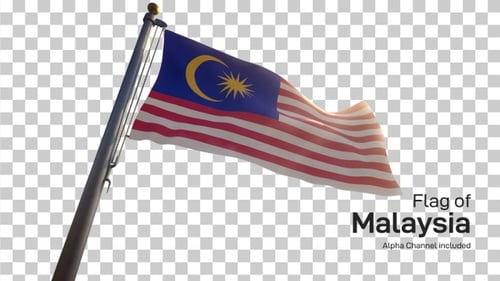 Waving Malaysian Flag Seamless Loop