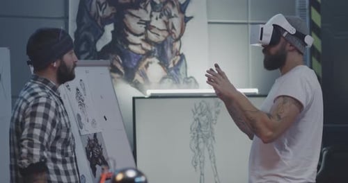 Video Game Developers Brainstorming