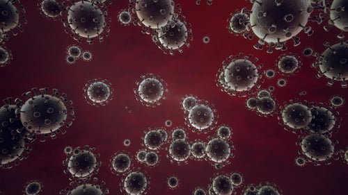 Covid-19-Corona-Virus Delta Lambda Plus-Variante Hintergrund V2