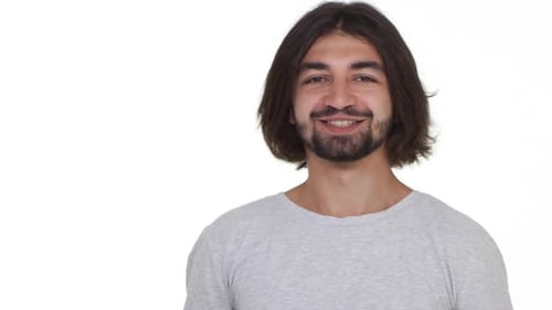 Smiling Young Adult Portrait in Studio