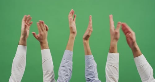 Six hands applauding