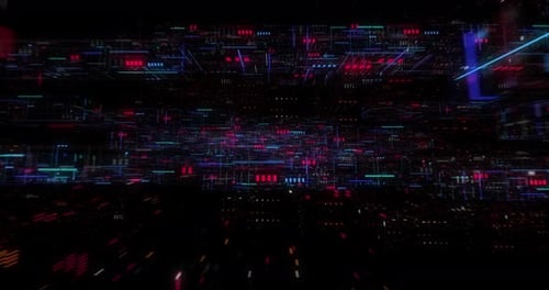 Futuristic Digital Grid Data Flow Background Animation