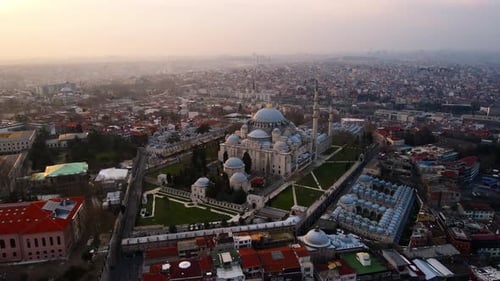 Istanbul City Cityscape and Mosque