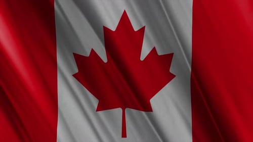 Proud Canadian Flag Waving in Realistic Loop