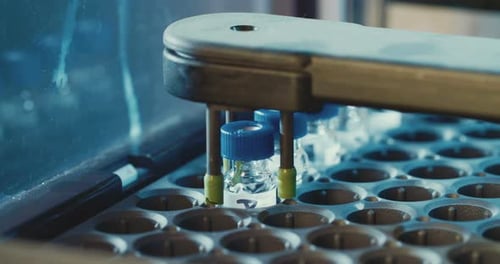 Automated Machine Processing Vials in a Lab