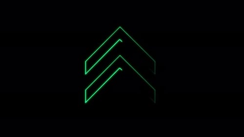 Neon sign Arrows Animation of pink light signal and blue spreading from the center