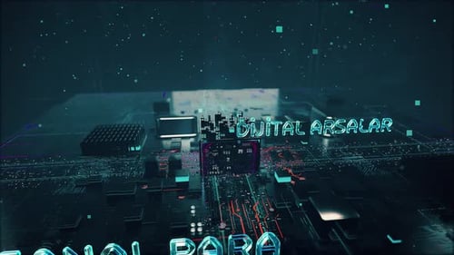 Futuristic Digital City Metaverse Text Opener