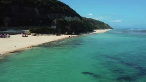 Fly Along Uluwatu Beach Aerial View