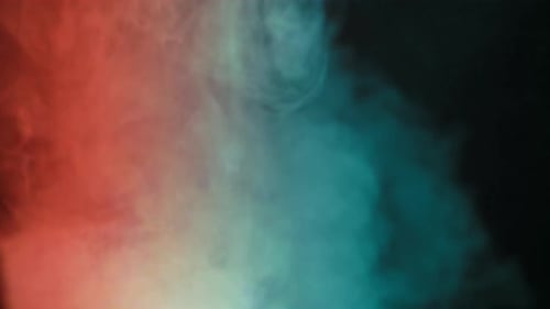 Abstract Smoke Plumes in Red and Teal