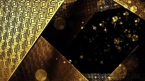 Luxurious Golden Pattern Loop with Shimmering Bokeh Particles