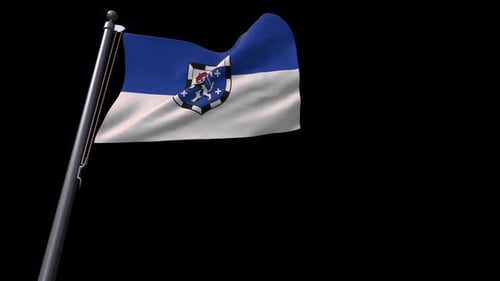 Realistic 3D Animation of Saarland Flag Waving with Alpha Channel