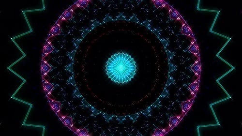 Abstract background moving stripes and flashing with shining light dots. Animation with circles