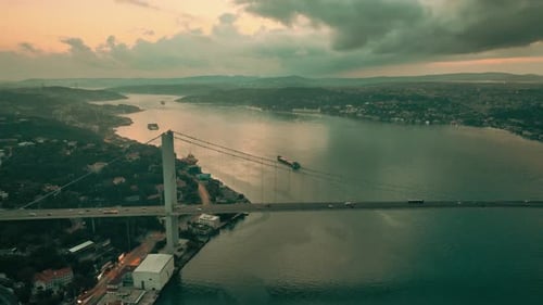 turkey istanbul bosphorus bridge aerial view
