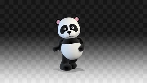Cute Cartoon Panda Character Dancing Animation Loop