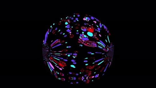 Abstract glowing sphere with reflection,2 Beautiful Flower Circle with Motion Animated Bagground