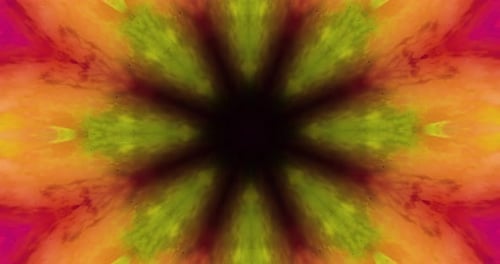Kaleidoscopic visual effect for a DJ background. Music background. Abstract flower that changes its