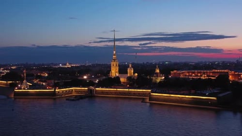 Aerial View of Peter and Paul Fortress in Russia