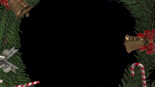 Festive Christmas Wreath Rotating Frame