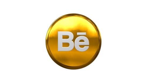 Golden 3D Behance Icon