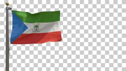 Equatorial Guinea Flag Waving Seamless Loop Animation