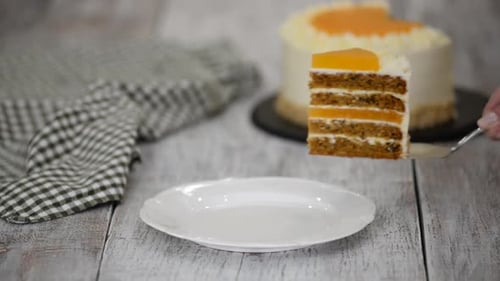 Delicious Layered Cake with Peach Jelly