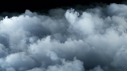 Abstract Gray Clouds Against Black Background