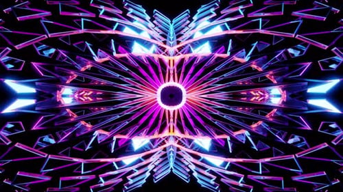 Superior Colored Bright Marvelous Kaleidoscope Music Background Vj Loop 4K