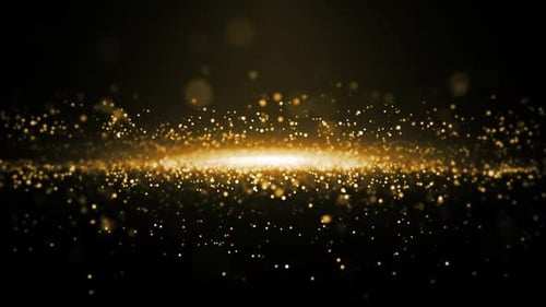 Golden Glittering Particles Shine Light Dust Animation