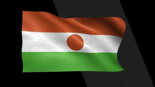 Realistic Waving Flag of Niger Seamless Loop