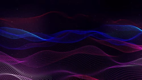 Colorful Technology Digital Particle Line Wave Background Animation