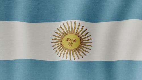 Realistic Waving Argentina Flag with Sun of May