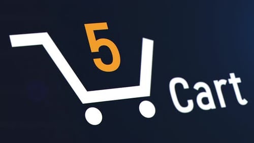 Animated Shopping Cart Counter for Online Sales and E-commerce