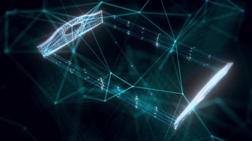 Plastic Tray Hologram Close Up 4k