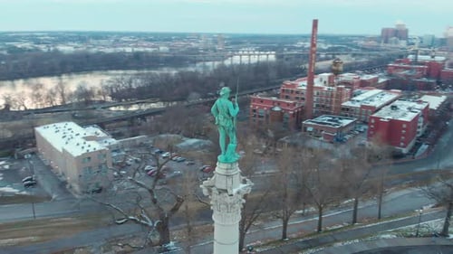 Richmond VA Confederate Soldier Statue Aerial