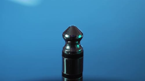Shiny Metallic Audio Cable Connector Close Up