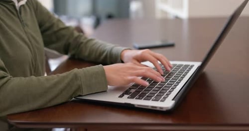 Woman work on computer