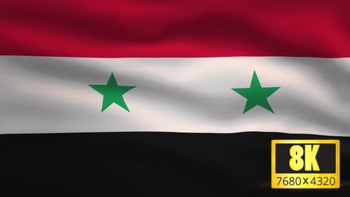 Waving Syria Flag Realistic Motion Background