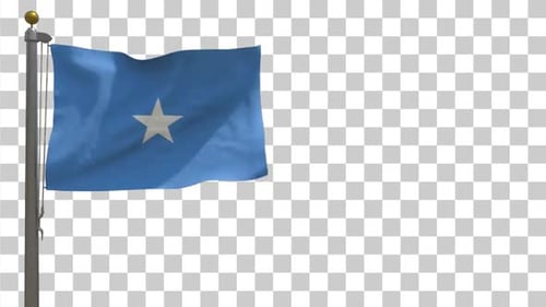 Realistic Somalia Flag Waving on Transparent Background