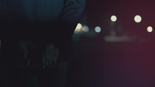 Arrested Person Handcuffed at Night