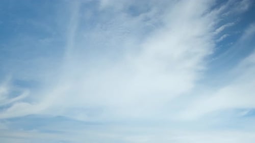 Drifting White Clouds in a Blue Sky