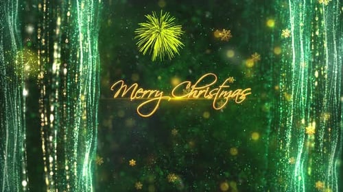 Sparkling Merry Christmas Title Reveal with Golden Snowflakes