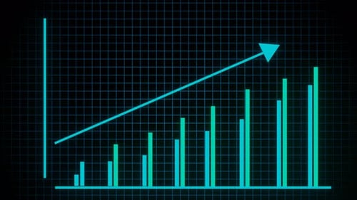 Futuristic Digital Bar Chart Growth Animation
