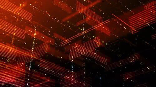 Futuristic Digital Grid Data Stream Loop Background